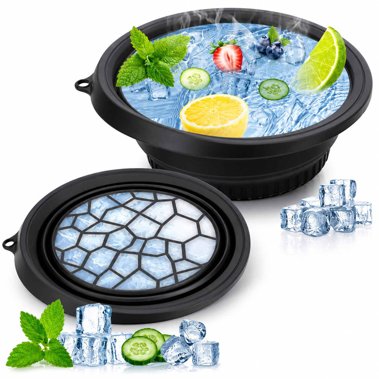 Face Bowl for Ice with Built in Ice Tray
